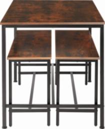  Tectake Stół i dwie ławki loft Bolton - industrialny ciemny