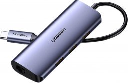 HUB USB Ugreen CM252 1x microUSB 1x RJ-45  + 3x USB-A 3.0 (UGR1299GRY)