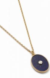 Silver & Gems Pozłacany naszyjnik z lapis lazuli owalny