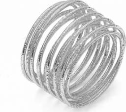  Silver & Gems Srebrny pierścionek spirala fakturowany