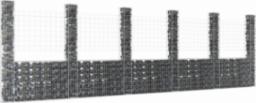  vidaXL Ogrodzenie gabionowe z 6 słupkami, żelazo, 620x20x200 cm!