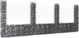  vidaXL 4 słupki gabionowe U-kształtne, 380x20x150 cm, żelazne