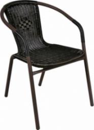  Garthen Krzesło ogrodowe Bistro rattanowe - czarne z brązową strukturą