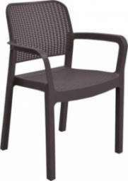 Allibert Krzesło ogrodowe plastikowe Samanna - brązowe