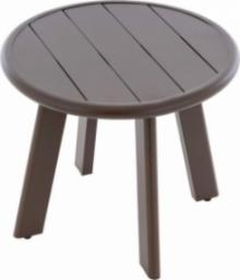  Garthen Okrągły aluminiowy stolik, ciemnobrązowy