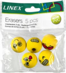  Linex Gumki na ołówek LINEX EMOJI opakowanie 5szt 400114751