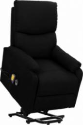  vidaXL Masujący fotel podnoszony, czarny, tkanina