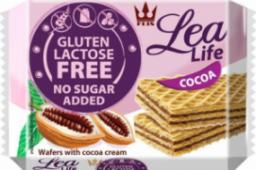 Lea Life Wafle kakaowe bez glutenu, laktozy i bez dodatku cukru Lea Life, 95g