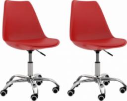  vidaXL Krzesła stołowe, 2 szt., czerwone, sztuczna skóra