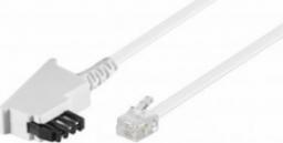  TecLine TAE F Connection Cable TAE F plug / RJ11 plug (6P4C), standard assignment, white, 3,0 m - 177288W