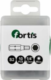  Fortis Bit 1/4" DIN3126 C6,3 Hex 2x25mm 10szt.FORTIS