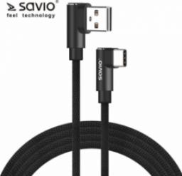 Kabel USB Savio USB-A - USB-C 1 m Czarny (1_815991)