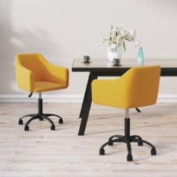  vidaXL vidaXL Obrotowe krzesła stołowe, 2 szt., żółte, aksamitne