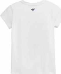  4f Koszulka dla dziewczynki 4F biała HJL22 JTSD006 10S : Rozmiar - 122cm