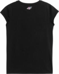  4f Koszulka dla dziewczynki 4F głęboka czerń HJL22 JTSD010 20S : Rozmiar - 128cm