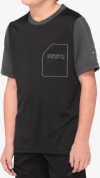  100% Koszulka juniorska 100% RIDECAMP Youth Jersey krótki rękaw black charcoal roz. XL (NEW 2021)