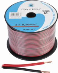 Przewód Cabletech Kabel głośnikowy CCA 0.20mm czarno-czerwony