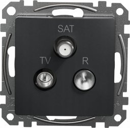  Schneider Electric Sedna Design, Gniazdo R/TV/SAT końcowe (4dB), czarny antracyt