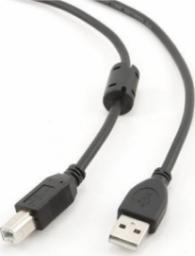 Kabel USB Gembird USB-A - USB-B 3 m Czarny (CCFB-USB2-AMBM-3M)