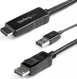 Kabel StarTech DisplayPort - HDMI + USB-A 2m czarny (HD2DPMM2M)