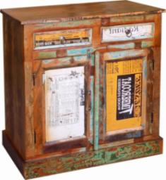  vidaXL vidaXL Szafka vintage z drewna odzyskanego z 2 szufladami, 2-drzwiowa