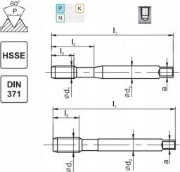  Fanar GWINTOWNIK UNF 3/8-24 DIN-371C R40 (2B) HSSE 800