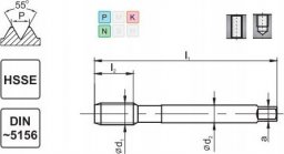  Fanar GWINTOWNIK G 1/4" DIN-5156C HSSE 800