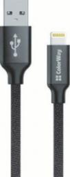 Kabel USB ColorWay USB-A - Lightning 1 m Czarny (CW-CBUL004-BK)
