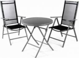  Garthen Zestaw mebli ogrodowych - krzesła i stół czarny