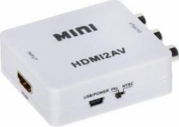 Adapter AV RCA (Cinch) x3 - HDMI biały (HDMI/AV)