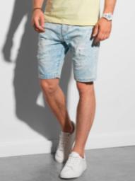  Ombre Krótkie spodenki męskie jeansowe - jasnoniebieskie W304 XL