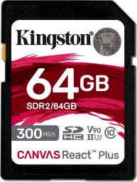 Karta Kingston Canvas React Plus SDXC 64 GB Class 10 UHS-II/U3 V90 (SDR2/64GB)