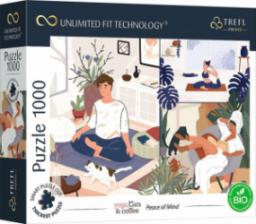  Trefl Puzzle 1000 Peace of Mind Unlimited Fit Technology, yogą, kawą i kotkami zatytułowany