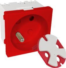  Alantec Modularne gniazdo elektryczne 2P+Z, 45x45, DATA z kluczem, czerwone ALANTEC - ALANTEC