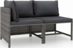 vidaXL vidaXL 2-częściowa sofa ogrodowa z poduszkami, szara, polirattan
