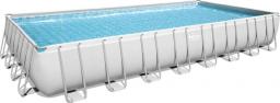  Bestway Bestway Power Steel Rectangular Frame Pool Set, swimming pool (light grey, with sand filter system, 956cm x 488cm x 132cm)