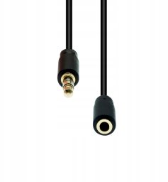 Kabel ProXtend Mini-Jack 3-Pin Slim Extension Cable Black 3M