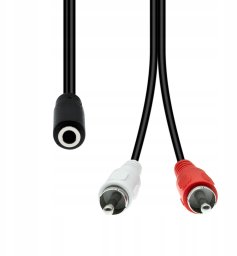 Kabel ProXtend Mini-Jack 3-Pin to 2 x RCA Cable F-M Black 20cm