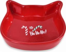  Trixie Miska ceramiczna dla kota, Ho Ho Ho!, czerwona, 13,6x13,6x3cm