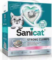Żwirek dla kota Sanicat Strong Clumps, żwirek, dla kota, bentonit, baby powder, 10l, zbrylający