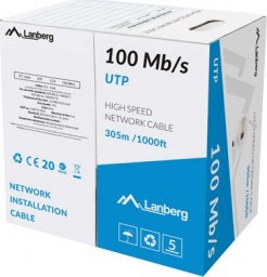  Lanberg Kabel instalacyjny LAN UTP 100Mb/s 305m CCA Szary (LCU5-10CC-0305-S)