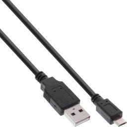 Kabel USB InLine USB-A - micro-B 0.3 m Czarny (31703Q)