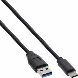 Kabel USB InLine USB-A - USB-C 1 m Czarny (B-35711)