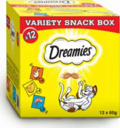 Dreamies DREAMIES Variety Snack Box karma uzupełniająca dla kotów (z kurczakiem, z serem i o smaku łososia) - 720g