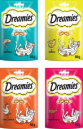 Dreamies DREAMIES mega zestaw mix przysmaków dla kota 16x60g (kurczak, łosoś, ser, wołowina)