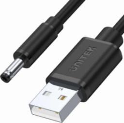 Kabel USB Unitek USB-A - DC 3.5 mm 1 m Czarny (Y-C495BK)