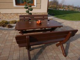  Grillbox Zestaw ogrodowy Bawarski - stół 160 cm 2 ławki 150 cm
