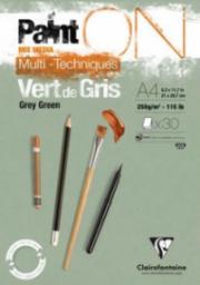 Clairefontaine SZKICOWNIK PAINT ON GREY GREEN A4 30K/250G