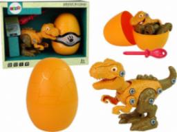 LeanToys Zestaw Dinozaur Tyranozaur Rex z Jajkiem DIY Śrubokręt Pomarańczowy