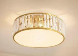 Lampa sufitowa Copel Okrągły plafon kryształowy CGVET natynkowa lampa mosiężna glamour